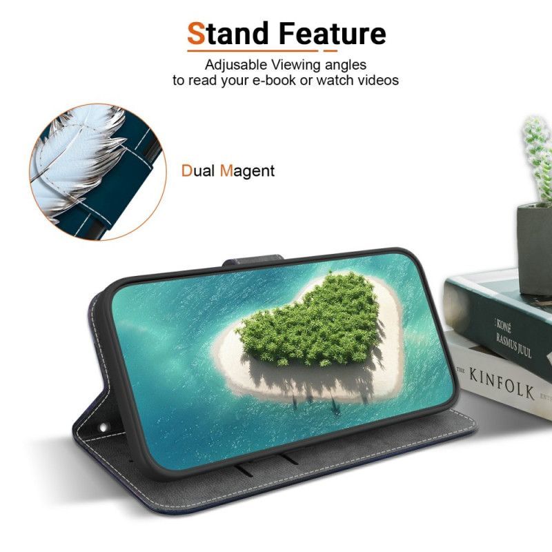 Læder Cover Xiaomi Redmi Note 15 5g Hvide Fjer