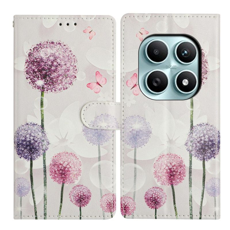 Læder Cover Xiaomi Redmi Note 15 5g Mælkebøttemønster