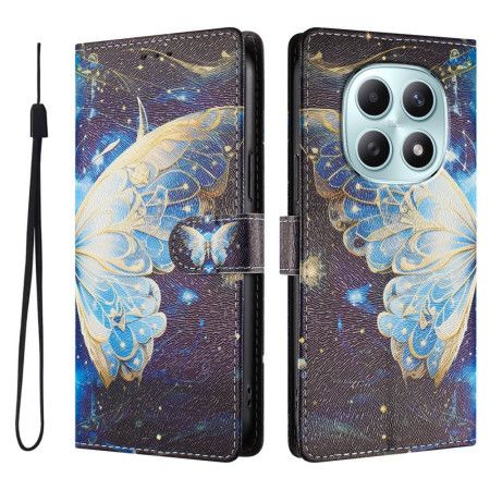 Læder Cover Xiaomi Redmi Note 15 5g Sommerfugl Med Stjerner