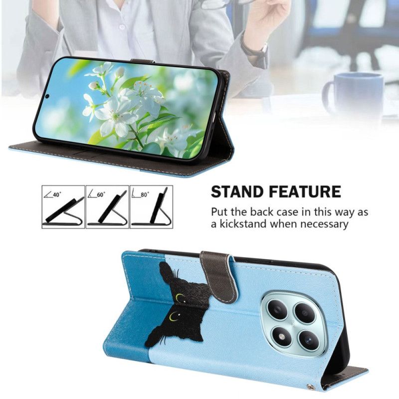 Læder Cover Xiaomi Redmi Note 15 5g Sort Kat