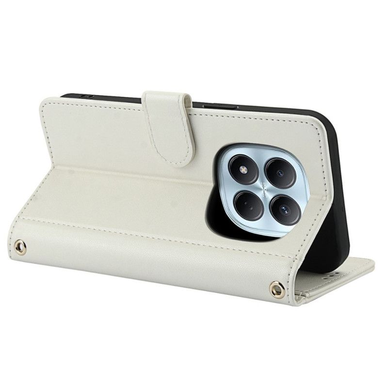 Læder Cover Xiaomi Redmi Note 15 5g Stativ Og Håndledsrem