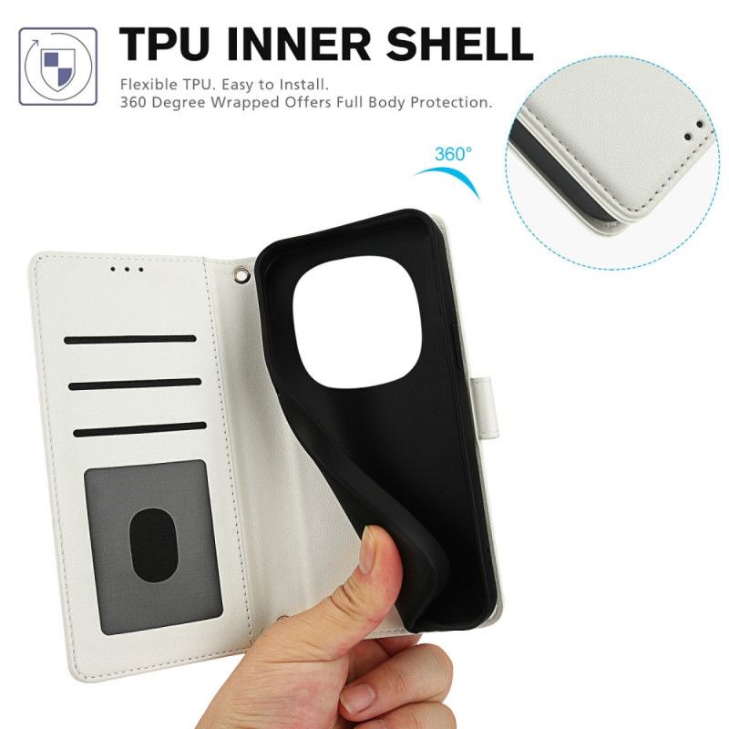 Læder Cover Xiaomi Redmi Note 15 5g Stativ Og Håndledsrem