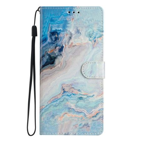 Læder Cover Xiaomi Redmi Note 15 5g Telefon Etui Blå Marmor