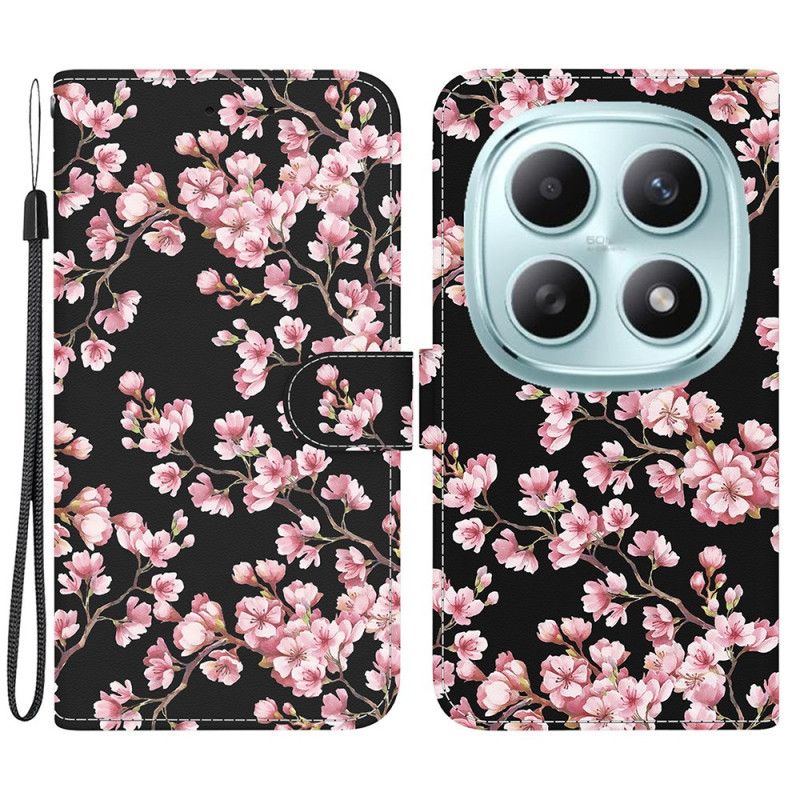 Læder Cover Xiaomi Redmi Note 15 5g Telefon Etui Blommeblomster