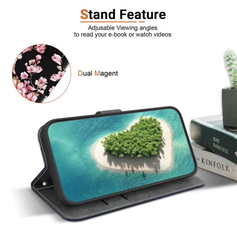 Læder Cover Xiaomi Redmi Note 15 5g Telefon Etui Blommeblomster