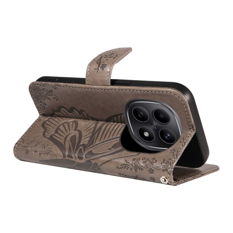 Læder Cover Xiaomi Redmi Note 15 5g Telefon Etui Grafisk Sommerfugl