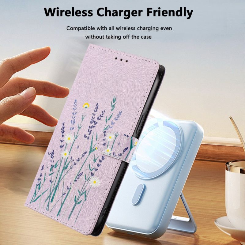 Læder Cover Xiaomi Redmi Note 15 5g Telefon Etui Lavendel