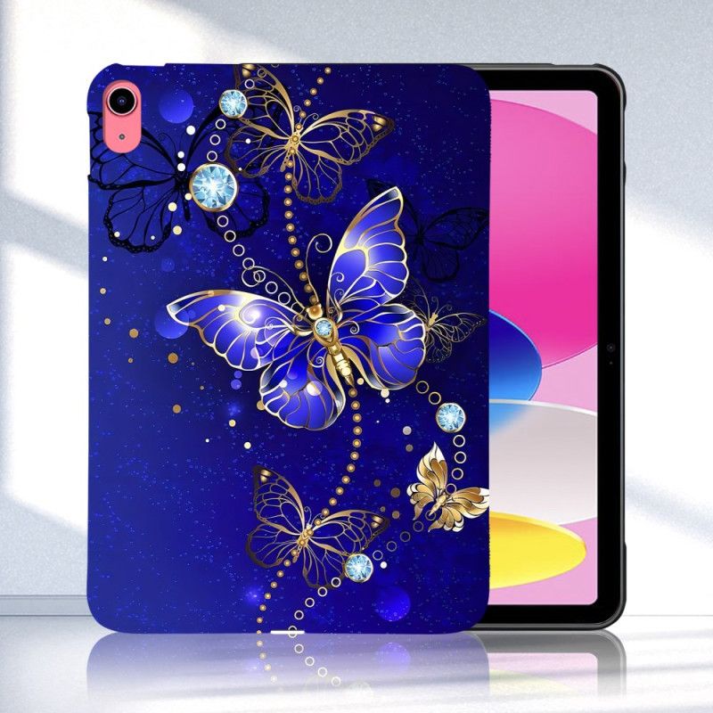 Cover iPad (2025) Blå Og Gyldne Sommerfugle