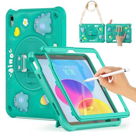 Cover iPad (2025) Børne Dinosaurrem Og Støtte