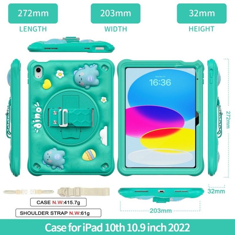 Cover iPad (2025) Børne Dinosaurrem Og Støtte