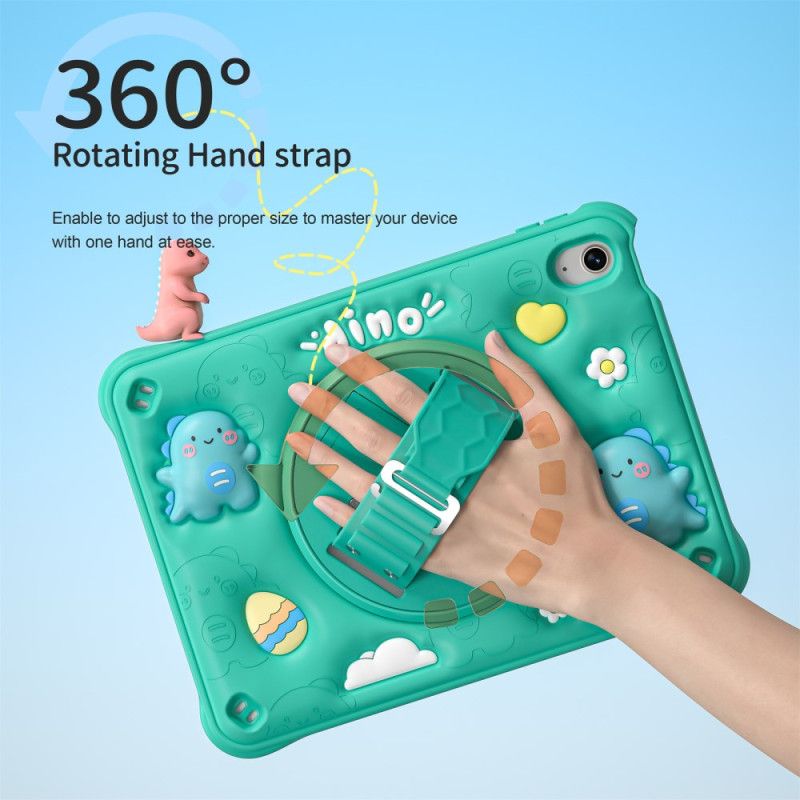 Cover iPad (2025) Håndtag Og Stativ Til Børnedinosaur