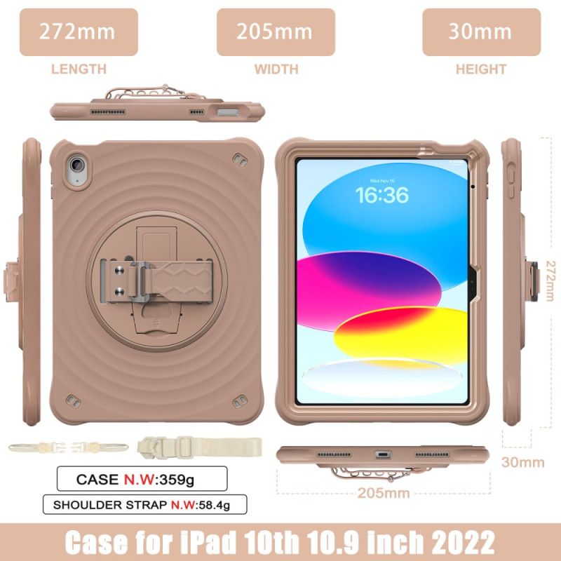 Cover iPad (2025) Telefon Etui 360-graders Roterende Holder Og Skulderrem