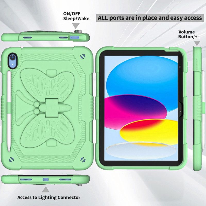 Cover iPad (2025) Telefon Etui Holdbar Og Solid Sommerfugleskulderrem