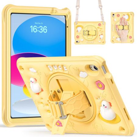 Cover iPad (2025) Telefon Etui Stativ Og Skulderrem Til Børneande