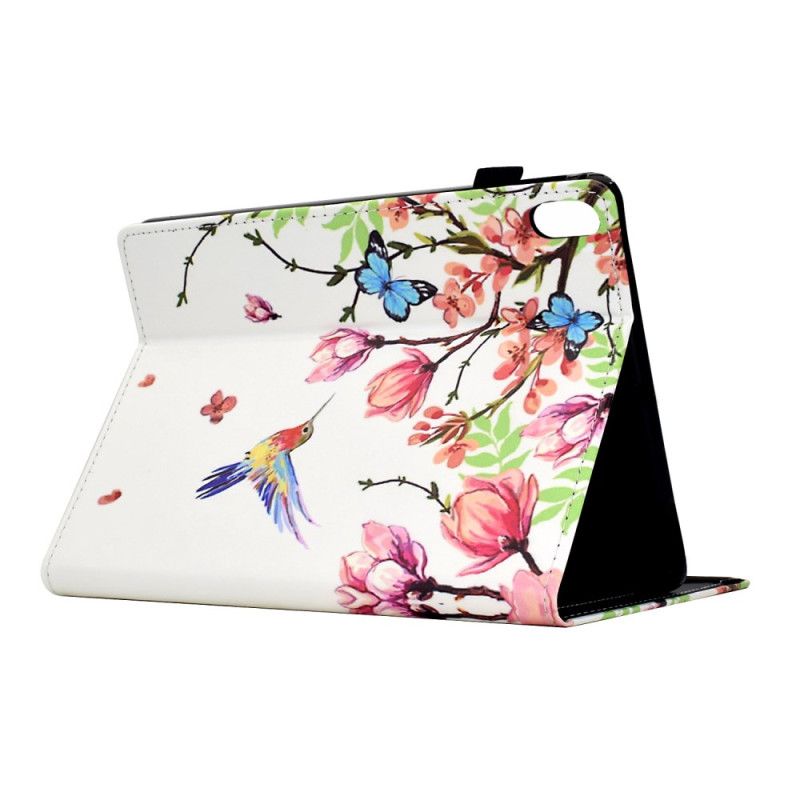 Etui iPad (2025) Blomster- Og Fuglemønster