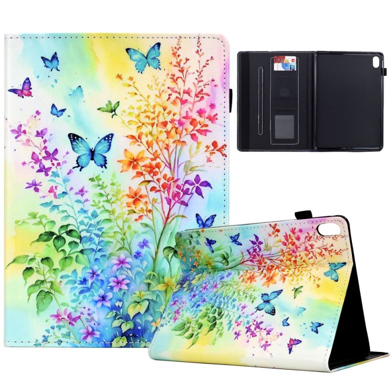 Etui iPad (2025) Blomster Og Sommerfugle