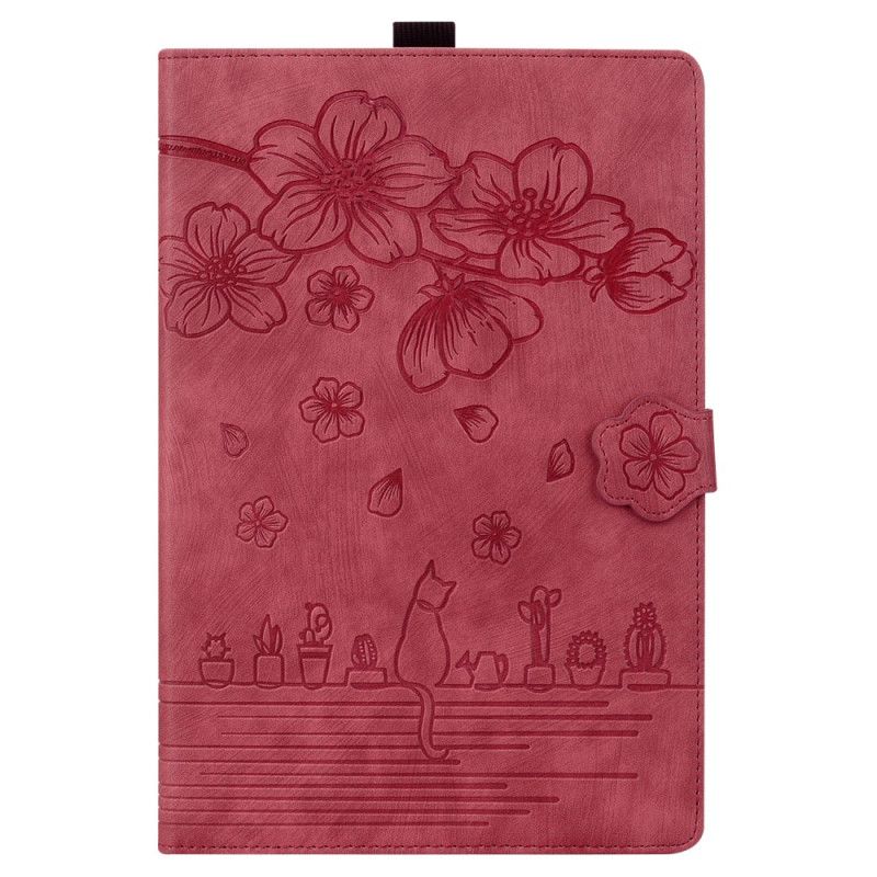 Flip Cover iPad (2025) Kirsebærblomst Og Katte