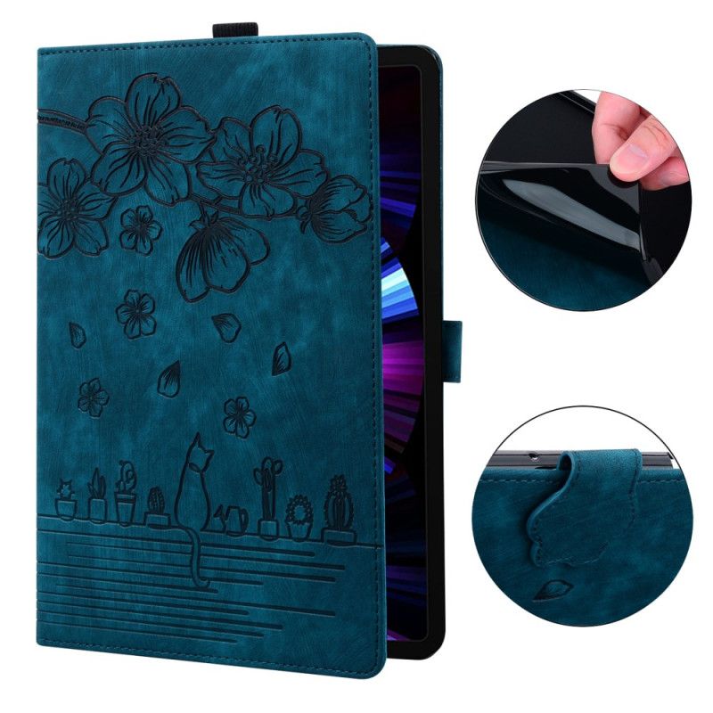 Flip Cover iPad (2025) Kirsebærblomst Og Katte