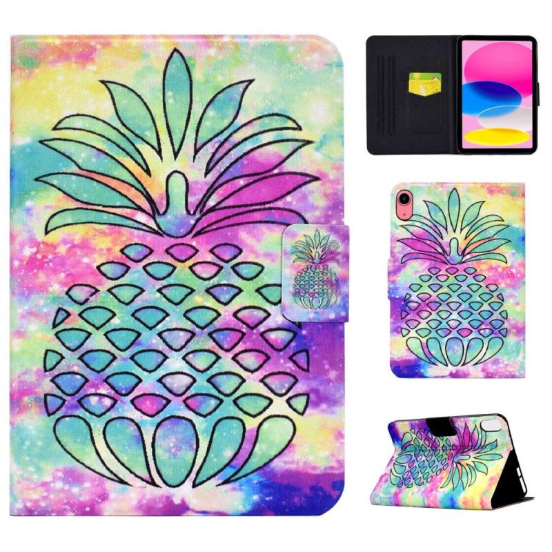 Læder Cover iPad (2025) Telefon Etui Grafisk Ananas
