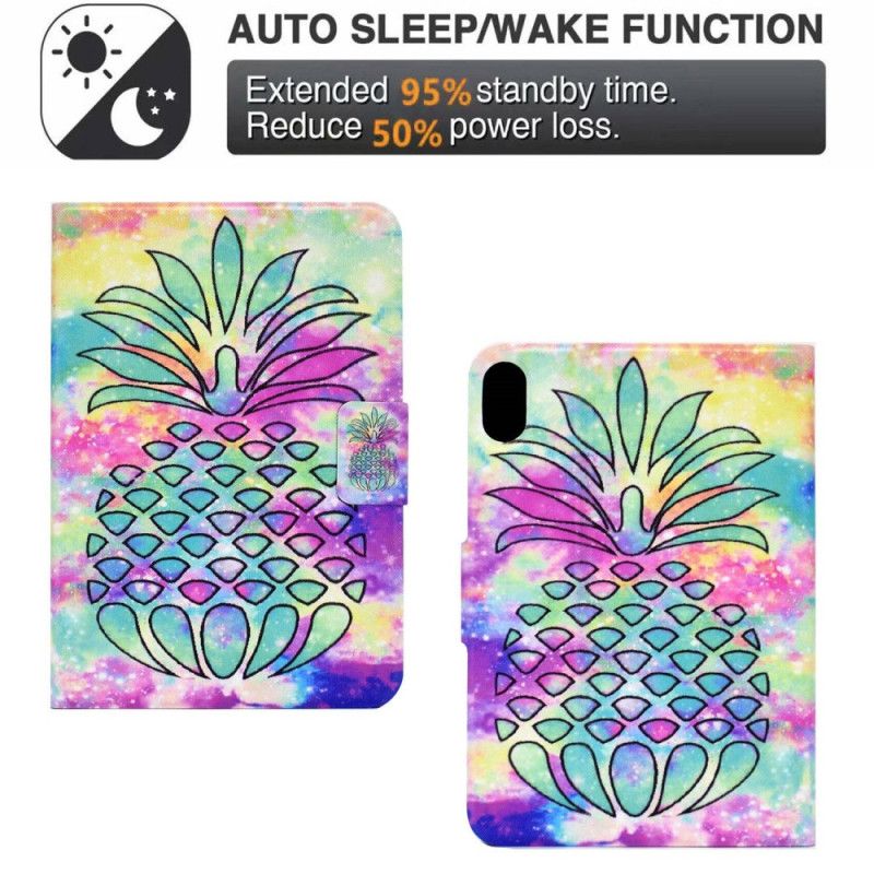 Læder Cover iPad (2025) Telefon Etui Grafisk Ananas