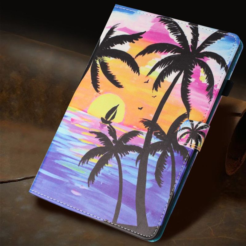 Læder Cover iPad (2025) Telefon Etui Kokospalmer