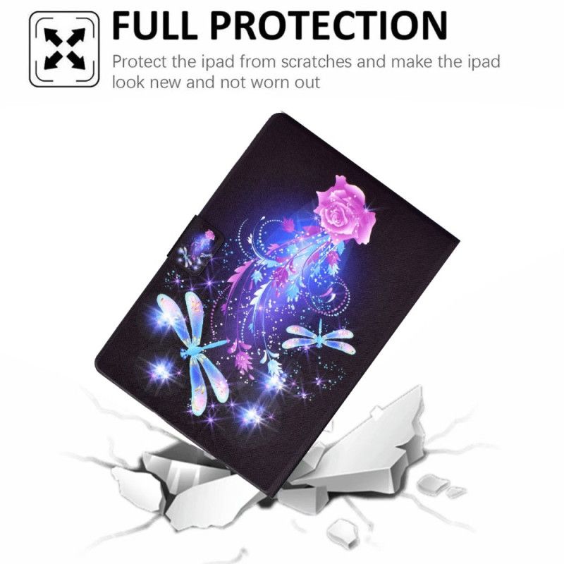 Læder Cover iPad (2025) Telefon Etui Sommerfugleeventyr