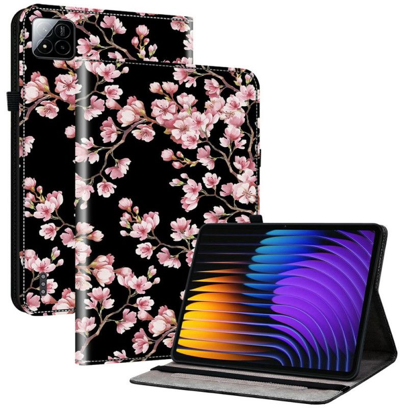 Læder Cover Xiaomi Pad 7 / 7 Pro Telefon Etui Blommeblomster