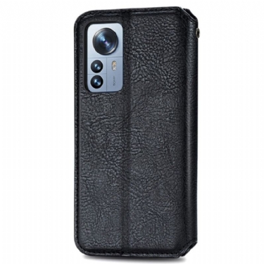 Flip Cover Xiaomi 12 Pro Anti-fald Kub Design Kortholder
