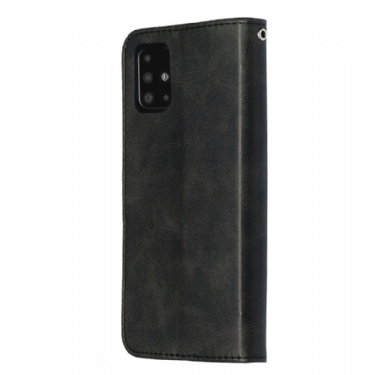 Flip Cover Samsung Galaxy A51 Lædereffekt Lynlåslomme