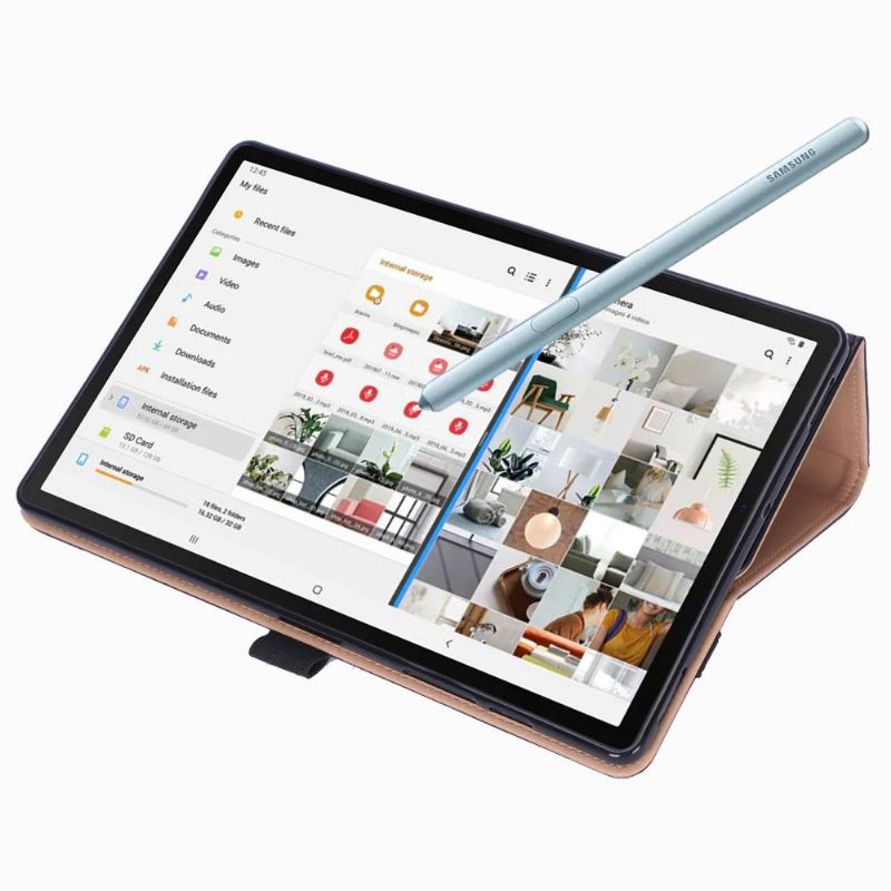 Flip Cover Samsung Galaxy Tab S6 Anti-fald Kunstlæder Med Håndtag